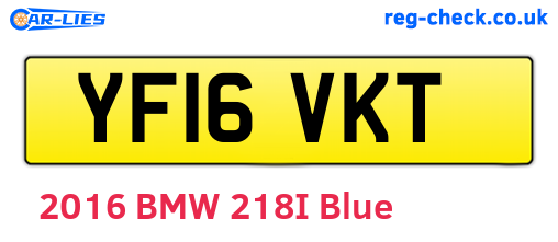 YF16VKT are the vehicle registration plates.