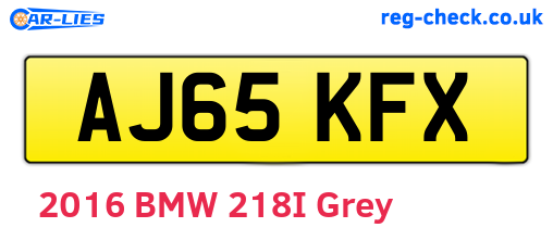 AJ65KFX are the vehicle registration plates.