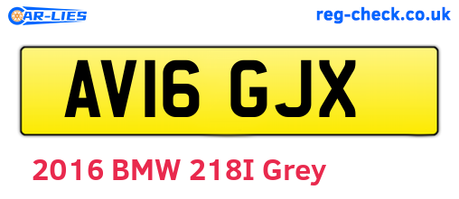 AV16GJX are the vehicle registration plates.