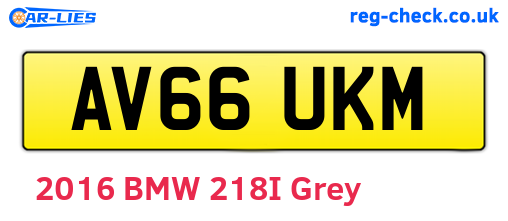 AV66UKM are the vehicle registration plates.