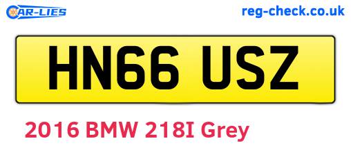 HN66USZ are the vehicle registration plates.