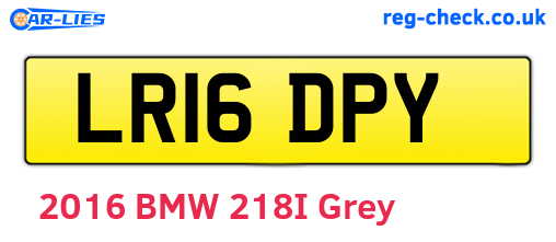 LR16DPY are the vehicle registration plates.