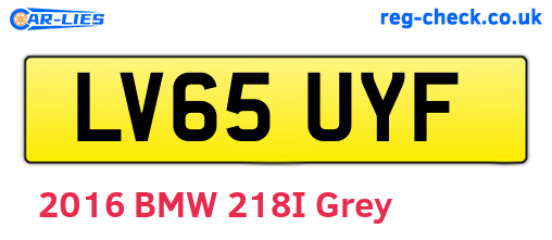 LV65UYF are the vehicle registration plates.