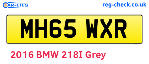 MH65WXR are the vehicle registration plates.