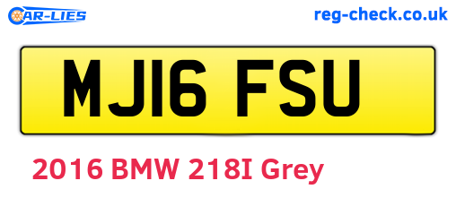 MJ16FSU are the vehicle registration plates.