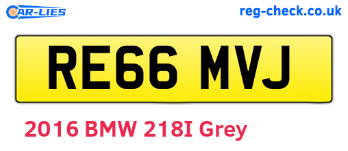 RE66MVJ are the vehicle registration plates.