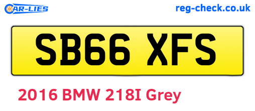 SB66XFS are the vehicle registration plates.