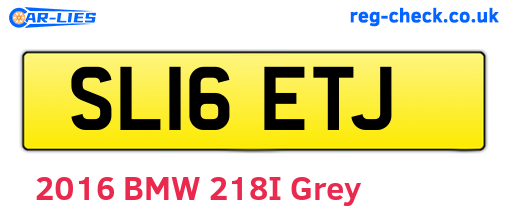 SL16ETJ are the vehicle registration plates.