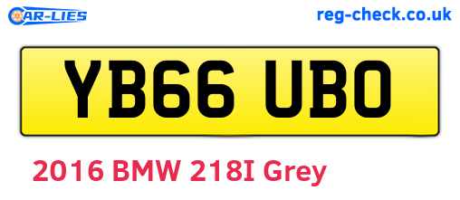 YB66UBO are the vehicle registration plates.