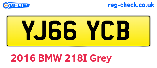 YJ66YCB are the vehicle registration plates.