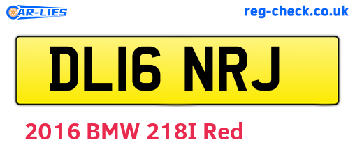 DL16NRJ are the vehicle registration plates.