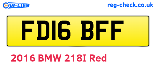 FD16BFF are the vehicle registration plates.