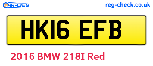 HK16EFB are the vehicle registration plates.