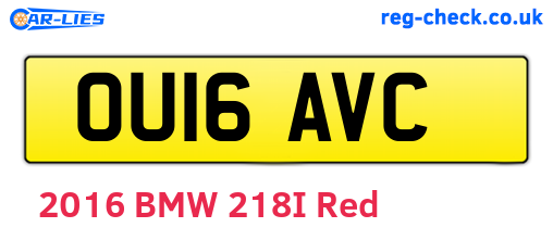 OU16AVC are the vehicle registration plates.