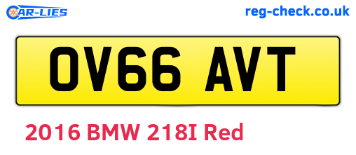 OV66AVT are the vehicle registration plates.