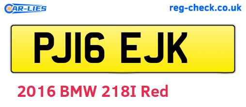 PJ16EJK are the vehicle registration plates.