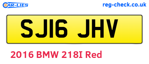 SJ16JHV are the vehicle registration plates.