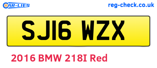 SJ16WZX are the vehicle registration plates.