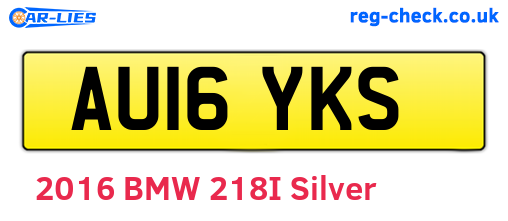 AU16YKS are the vehicle registration plates.