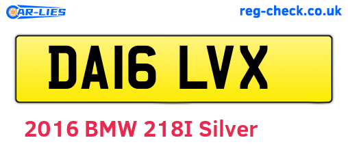 DA16LVX are the vehicle registration plates.