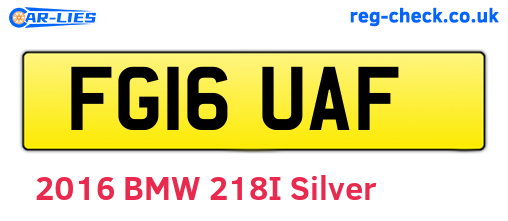 FG16UAF are the vehicle registration plates.
