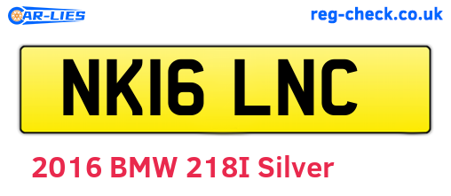 NK16LNC are the vehicle registration plates.