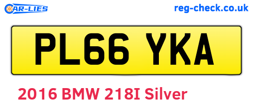 PL66YKA are the vehicle registration plates.