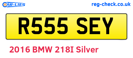R555SEY are the vehicle registration plates.
