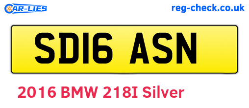 SD16ASN are the vehicle registration plates.