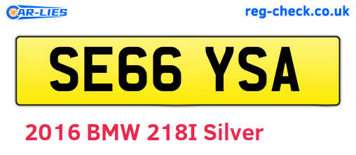 SE66YSA are the vehicle registration plates.