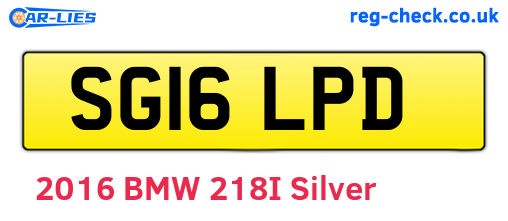 SG16LPD are the vehicle registration plates.