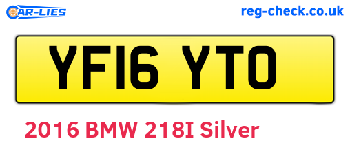 YF16YTO are the vehicle registration plates.