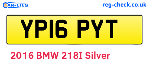 YP16PYT are the vehicle registration plates.