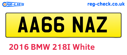 AA66NAZ are the vehicle registration plates.