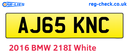 AJ65KNC are the vehicle registration plates.
