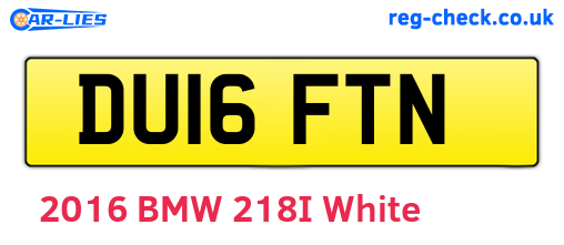 DU16FTN are the vehicle registration plates.