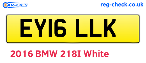 EY16LLK are the vehicle registration plates.