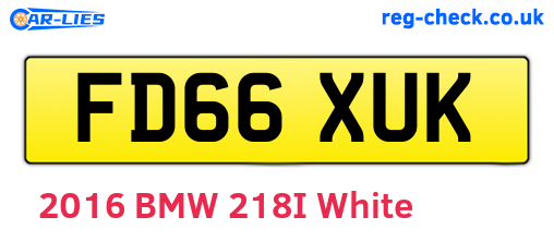 FD66XUK are the vehicle registration plates.
