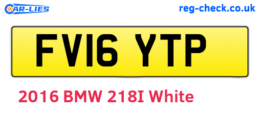 FV16YTP are the vehicle registration plates.