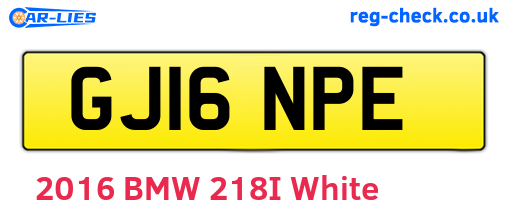 GJ16NPE are the vehicle registration plates.