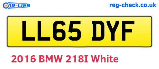 LL65DYF are the vehicle registration plates.