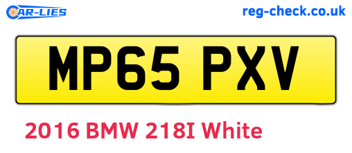 MP65PXV are the vehicle registration plates.