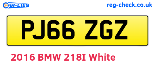 PJ66ZGZ are the vehicle registration plates.