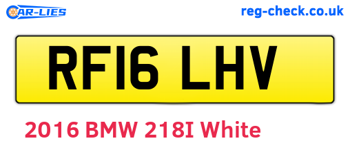 RF16LHV are the vehicle registration plates.