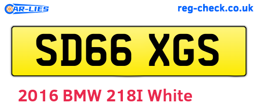 SD66XGS are the vehicle registration plates.