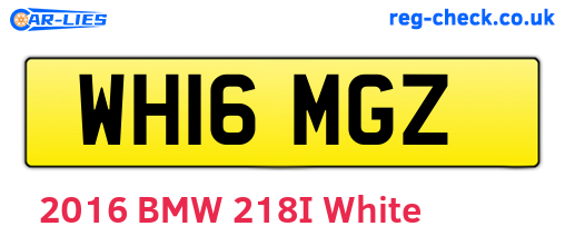 WH16MGZ are the vehicle registration plates.