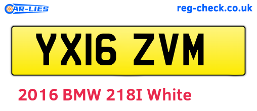 YX16ZVM are the vehicle registration plates.