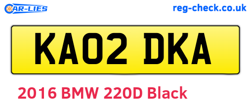 KA02DKA are the vehicle registration plates.