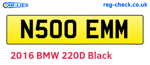 N500EMM are the vehicle registration plates.