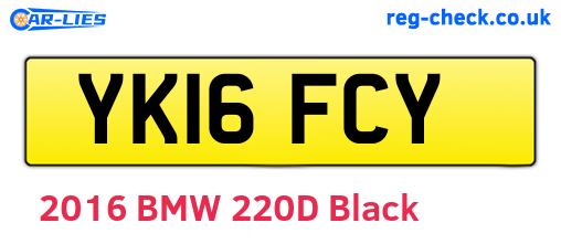 YK16FCY are the vehicle registration plates.